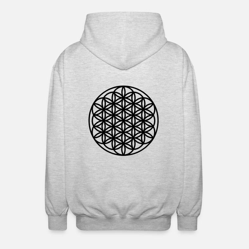 Blume des Lebens - Unisex Kapuzenjacke - Hellgrau meliert