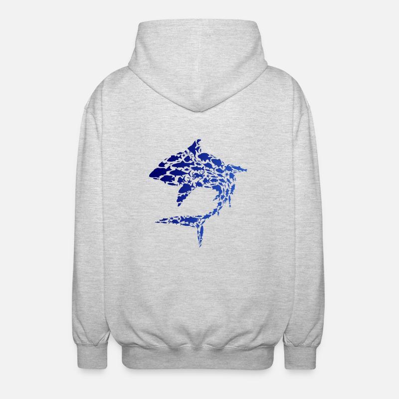 bigfish - Unisex Kapuzenjacke - Hellgrau meliert