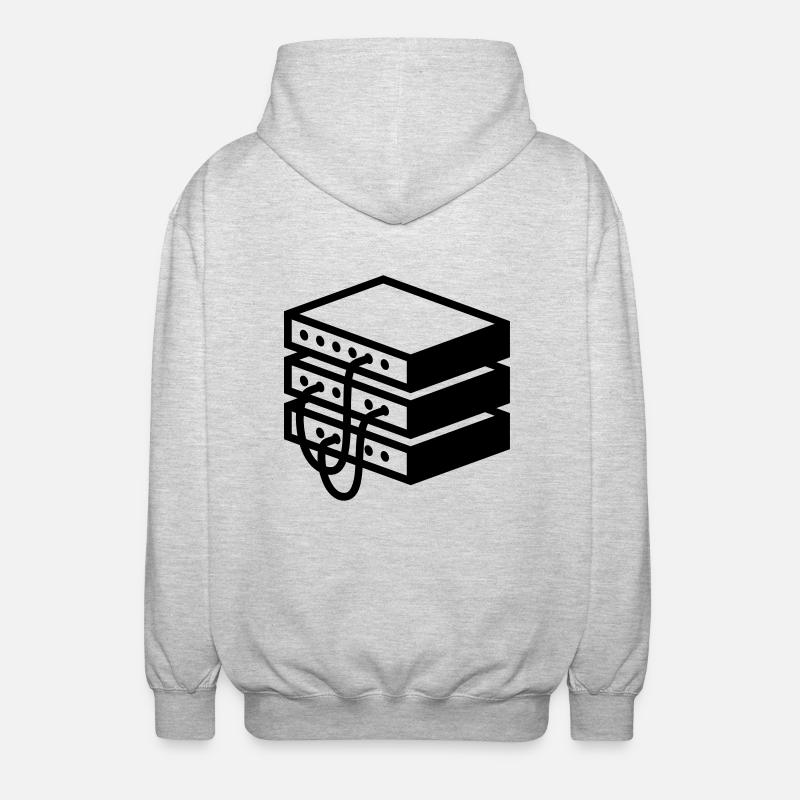 Altmodischer Server - Unisex Kapuzenjacke - Hellgrau meliert
