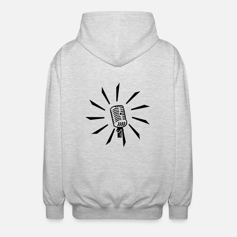 mikrophone / mic (1c) - Unisex Kapuzenjacke - Hellgrau meliert