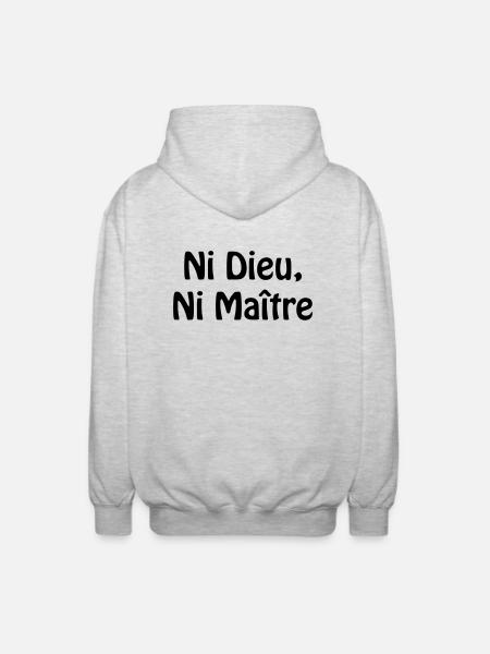 Ni Dieu, Ni Maitre - Veste à capuche unisexe - gris clair chiné