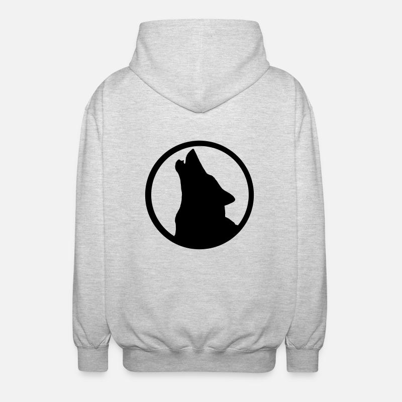 wolf_3 - Unisex Kapuzenjacke - Hellgrau meliert