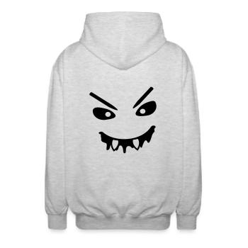 vampir - Unisex Kapuzenjacke - Hellgrau meliert - Hinten - AI Model Male 185 light (185cm)