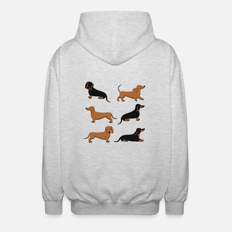 Sélection de teckel - Veste à capuche unisexe - gris clair chiné