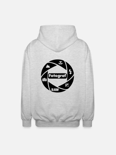 Fotograf - Unisex Kapuzenjacke - Hellgrau meliert