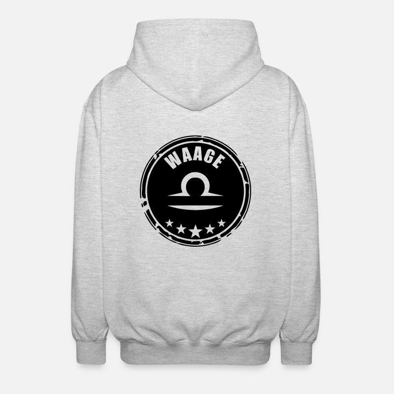 Sternzeichen Waage - Unisex Kapuzenjacke - Hellgrau meliert