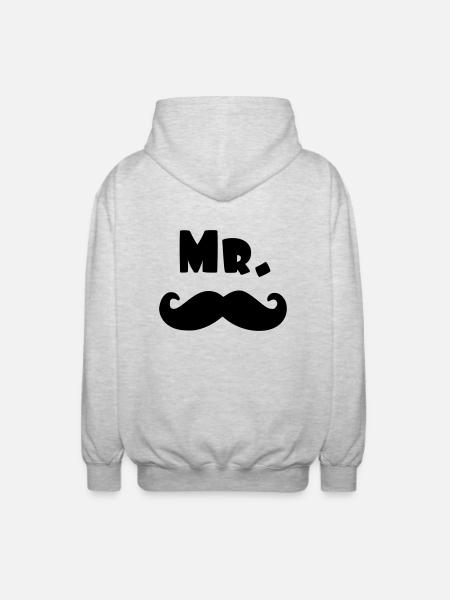 mr moustache - Veste à capuche unisexe - gris clair chiné