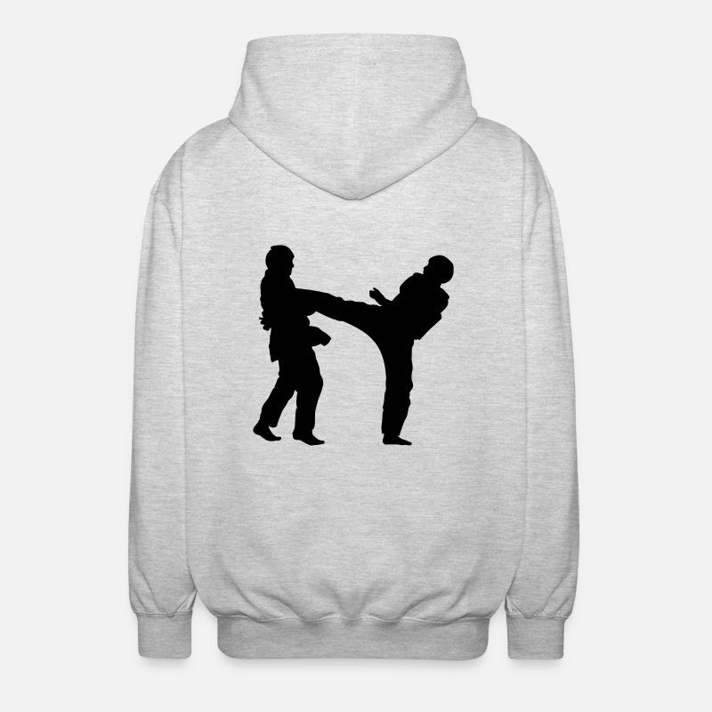taekwondo kicker 1c - Unisex Kapuzenjacke - Hellgrau meliert