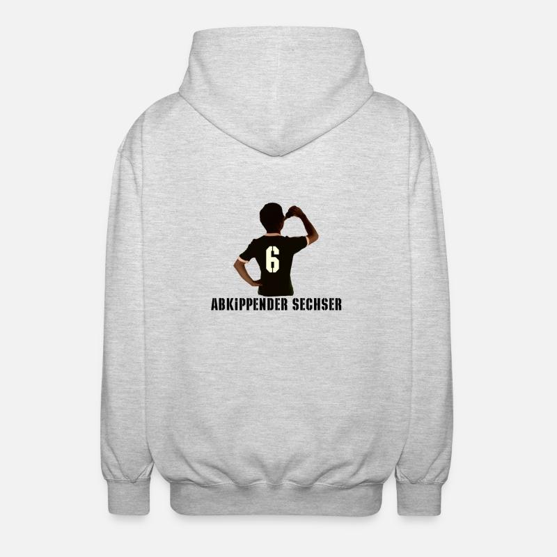 Abkippender Sechser 1 - Unisex Kapuzenjacke - Hellgrau meliert