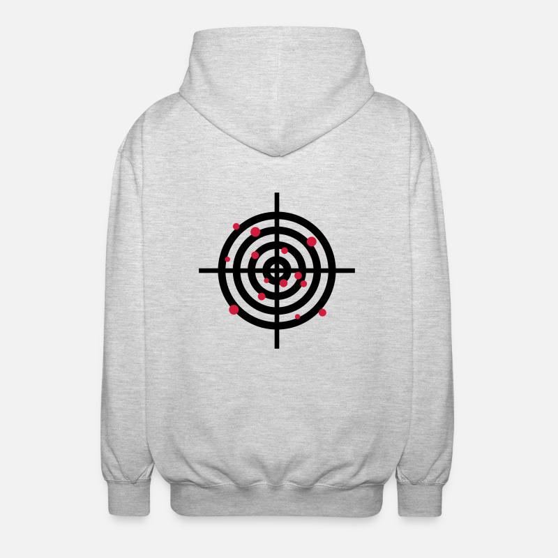 zielscheibe_mit_einschussloechern_2c - Veste à capuche unisexe - gris clair chiné