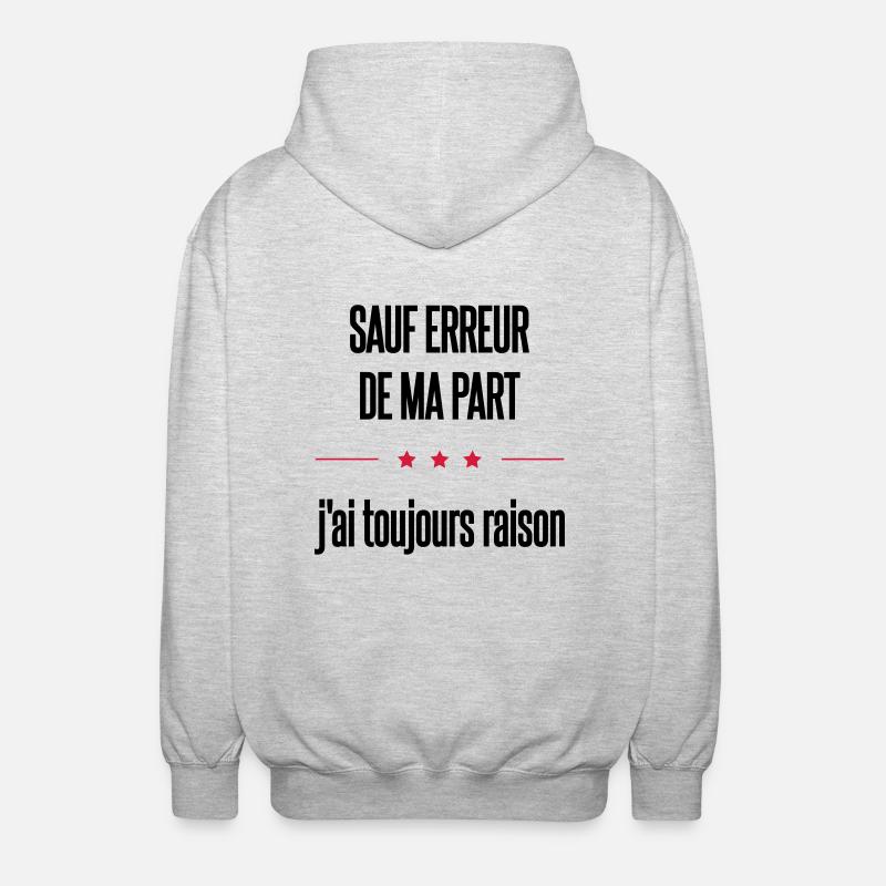 sauf erreur - Veste à capuche unisexe - gris clair chiné