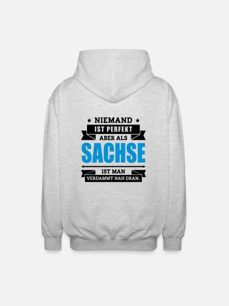 Funshirt Sachse - Unisex Kapuzenjacke - Hellgrau meliert