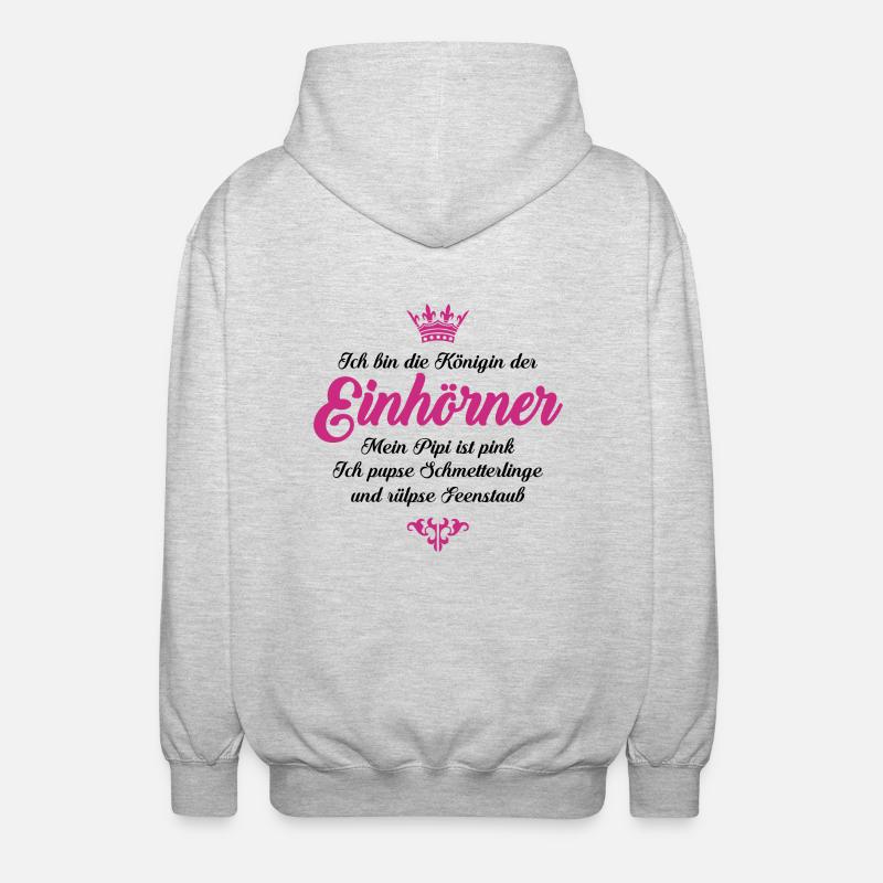 Königin der Einhörner - Unisex Kapuzenjacke - Hellgrau meliert