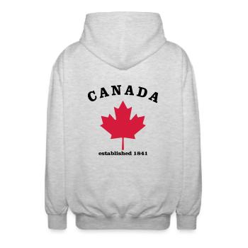 Canada - Unisex Kapuzenjacke - Hellgrau meliert - Hinten - AI Model Male 185 light (185cm)