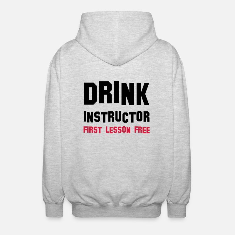 drink instructor - Unisex Kapuzenjacke - Hellgrau meliert