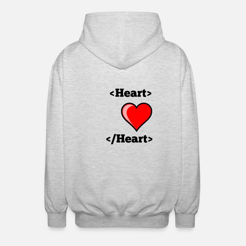 Html Heart - Veste à capuche unisexe - gris clair chiné