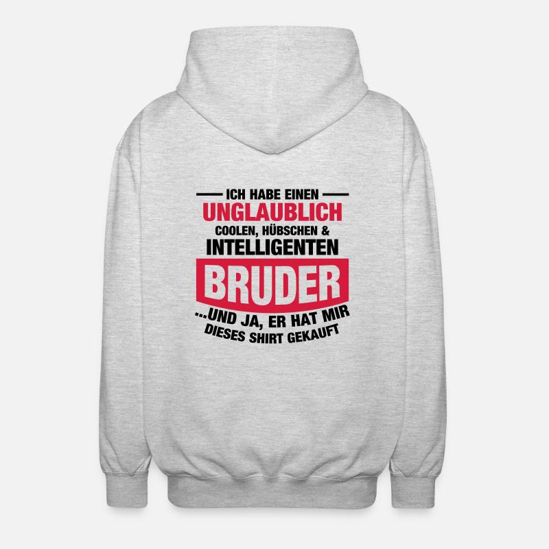 Cooler Bruder - Unisex Kapuzenjacke - Hellgrau meliert