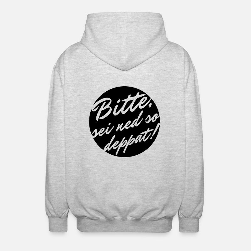 Bitte sei ned so deppat - Unisex Kapuzenjacke - Hellgrau meliert