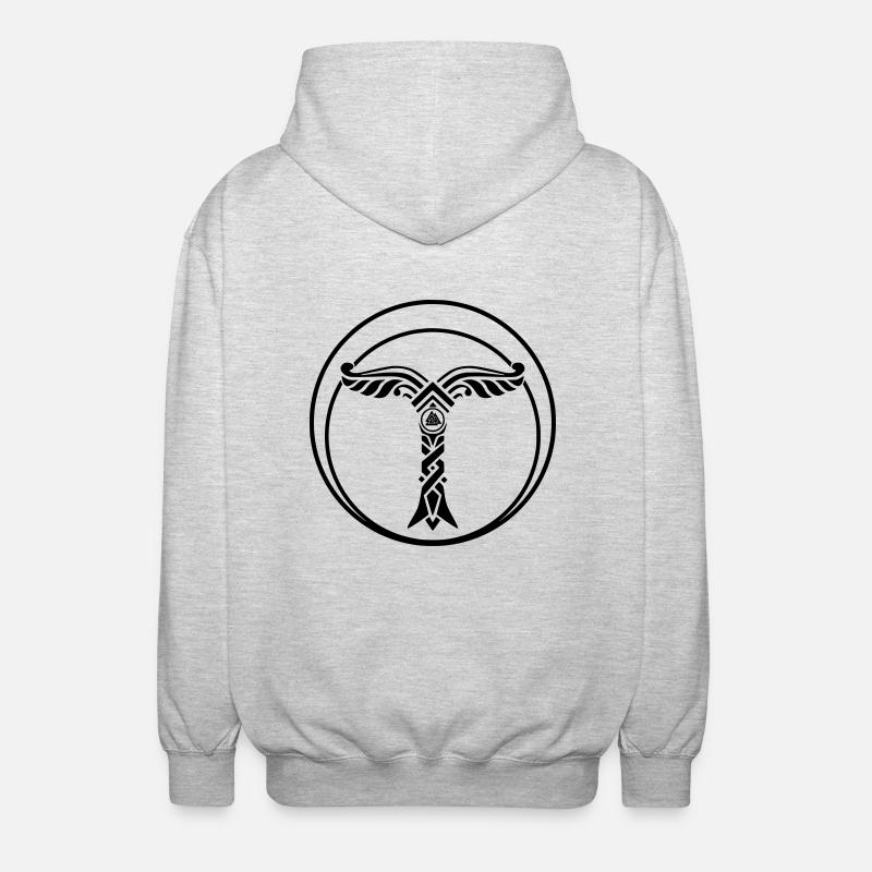 Irminsul mit Valknut - Unisex Kapuzenjacke - Hellgrau meliert