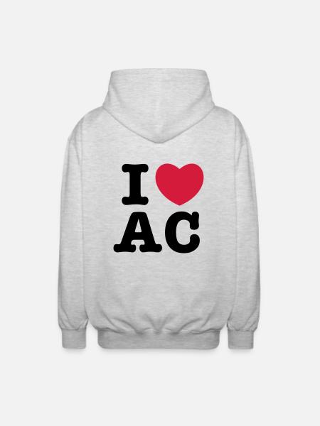i heart ac - Unisex Hooded Jacket - light heather grey