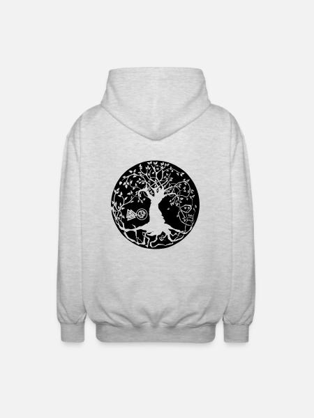 Irminsul - Weltenbaum - Unisex Kapuzenjacke - Hellgrau meliert
