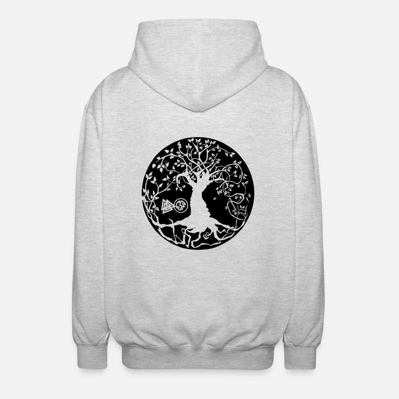 Irminsul - Weltenbaum - Unisex Kapuzenjacke - Hellgrau meliert