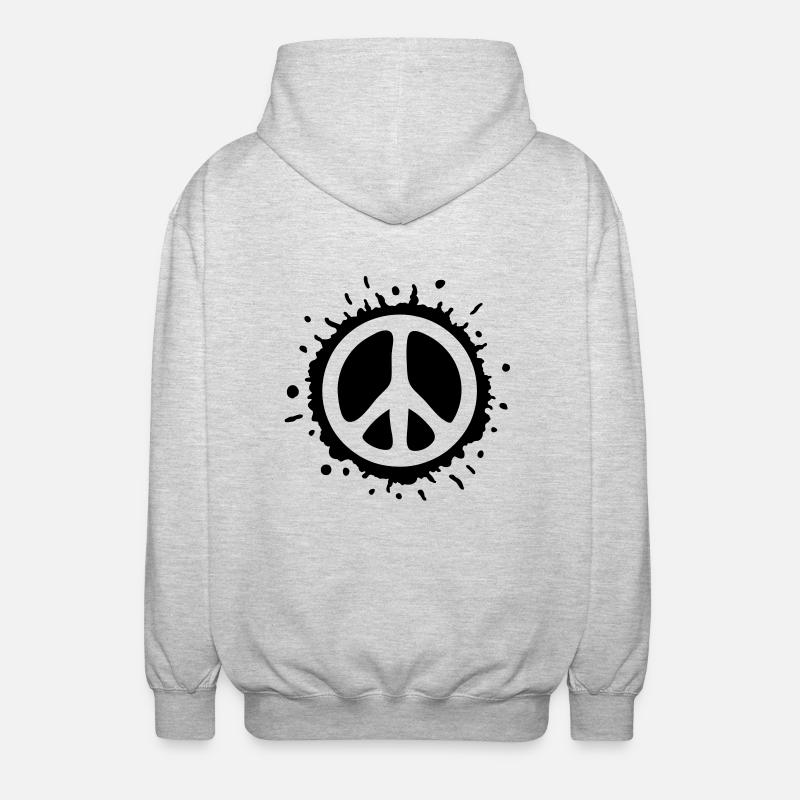 Peace (Splash) - Unisex Kapuzenjacke - Hellgrau meliert