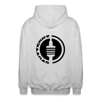 stuttgart fernsehturm emblem - Unisex Kapuzenjacke - Hellgrau meliert - Hinten - AI Model Male 185 light (185cm)