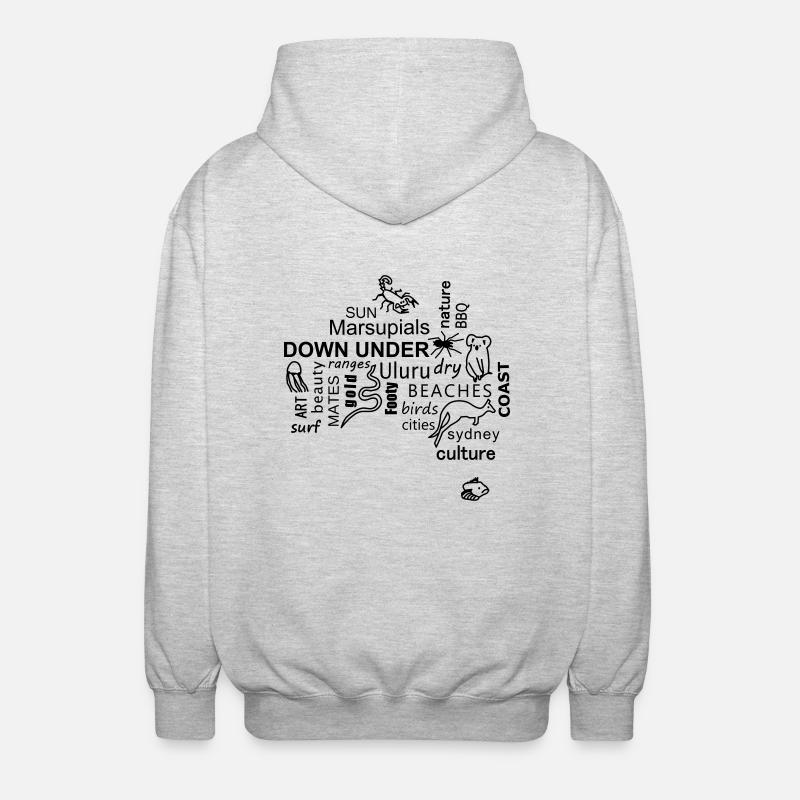 australia word cloud - Unisex Kapuzenjacke - Hellgrau meliert