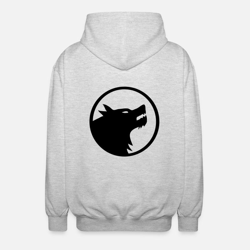 wolf_11a - Unisex Kapuzenjacke - Hellgrau meliert