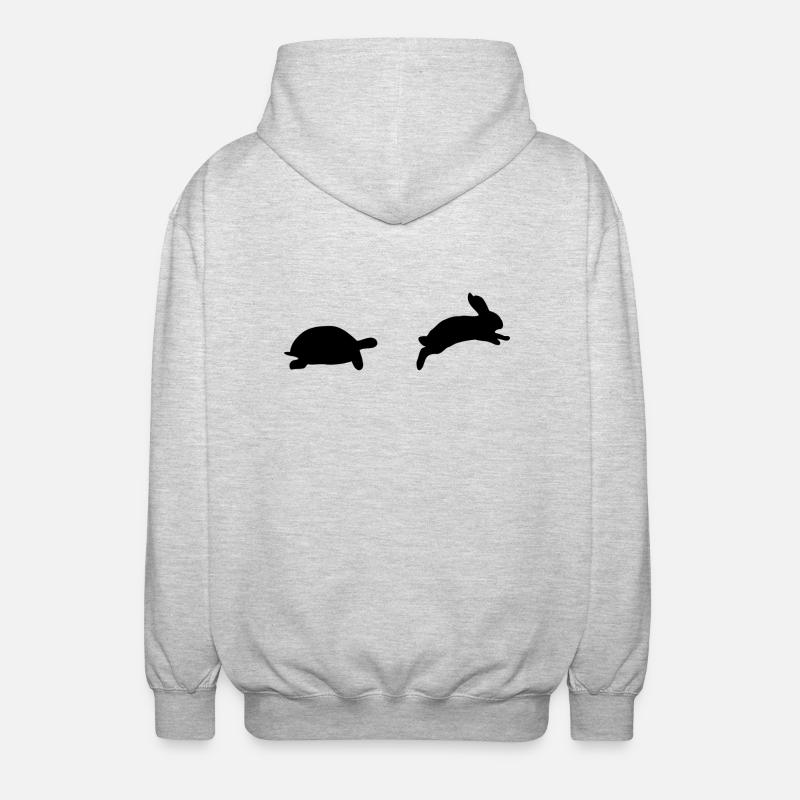 Turtle and hare - Unisex Hooded Jacket - light heather grey