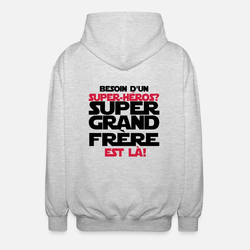 super grand frère est là - Veste à capuche unisexe - gris clair chiné