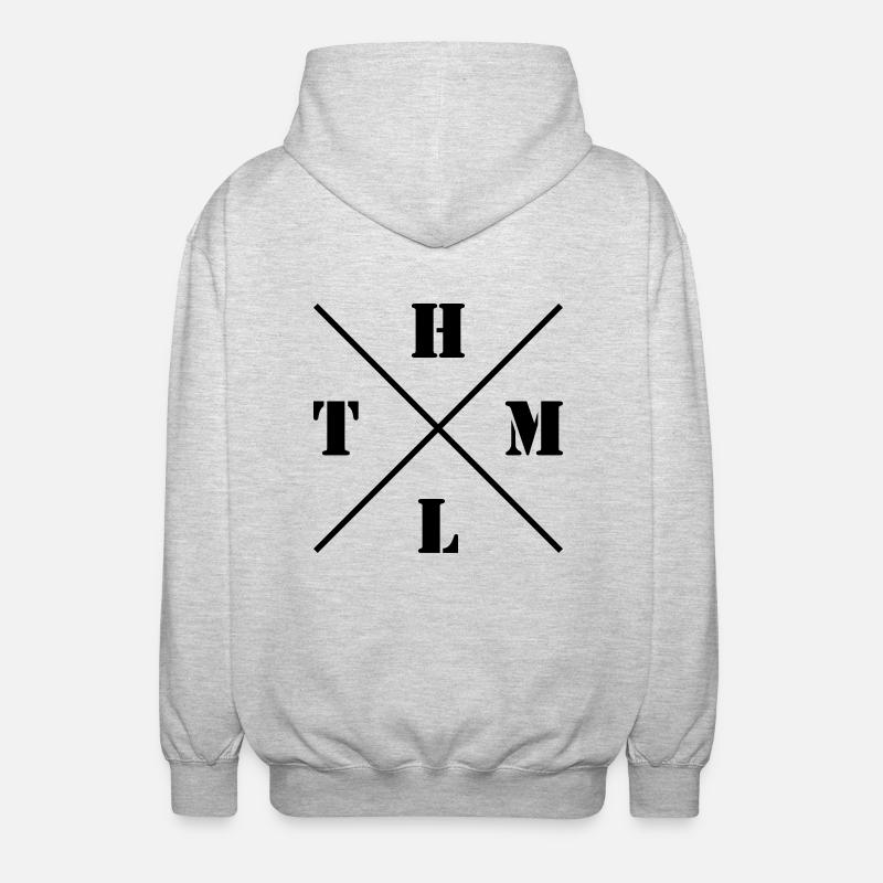 HTML Logo - Unisex Kapuzenjacke - Hellgrau meliert