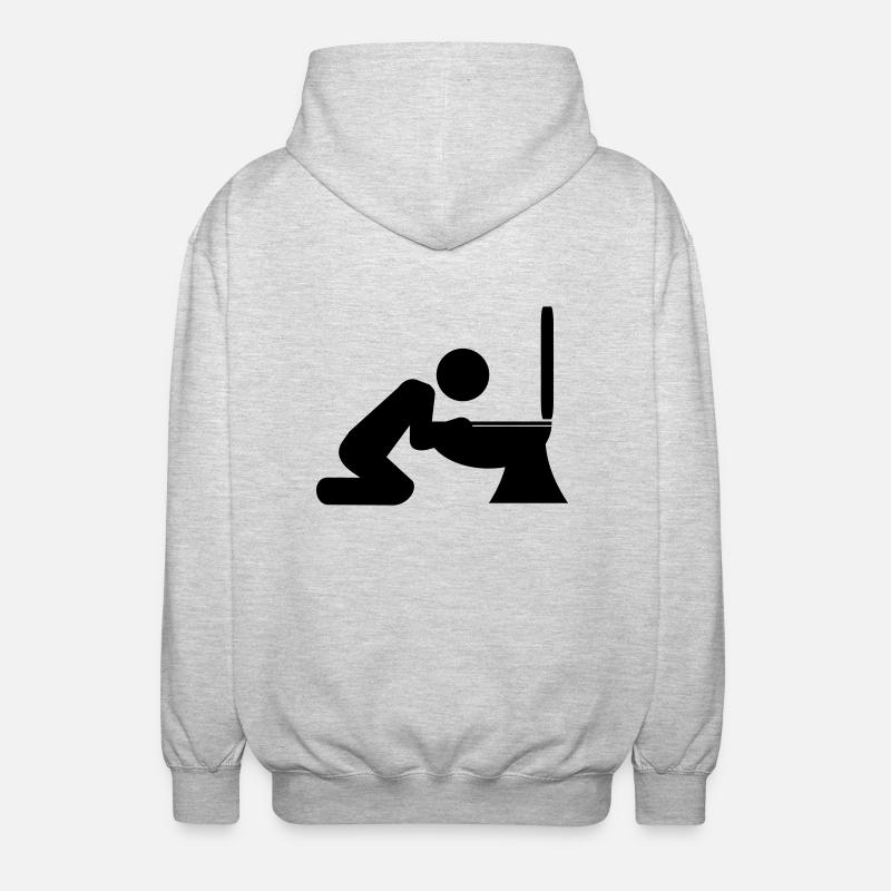 Vomissements dans la Toilette - Veste à capuche unisexe - gris clair chiné