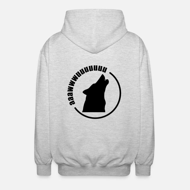 Wolf - Auuwwwwww - Unisex Kapuzenjacke - Hellgrau meliert