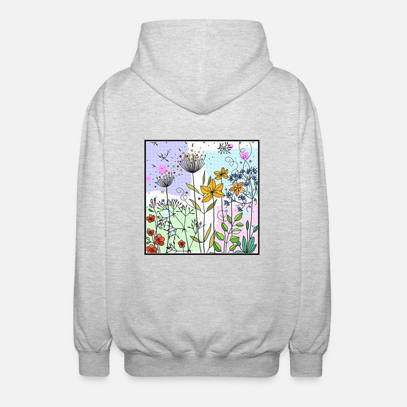 fleurs - Veste à capuche unisexe - gris clair chiné