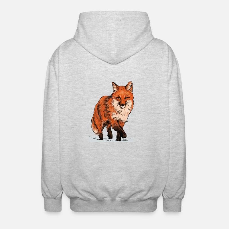Renard dans la nature - Veste à capuche unisexe - gris clair chiné