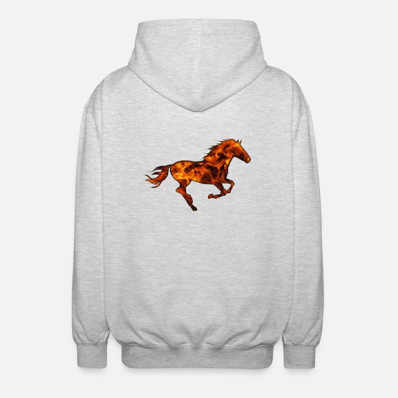 Pferd Pferd - Unisex Kapuzenjacke - Hellgrau meliert