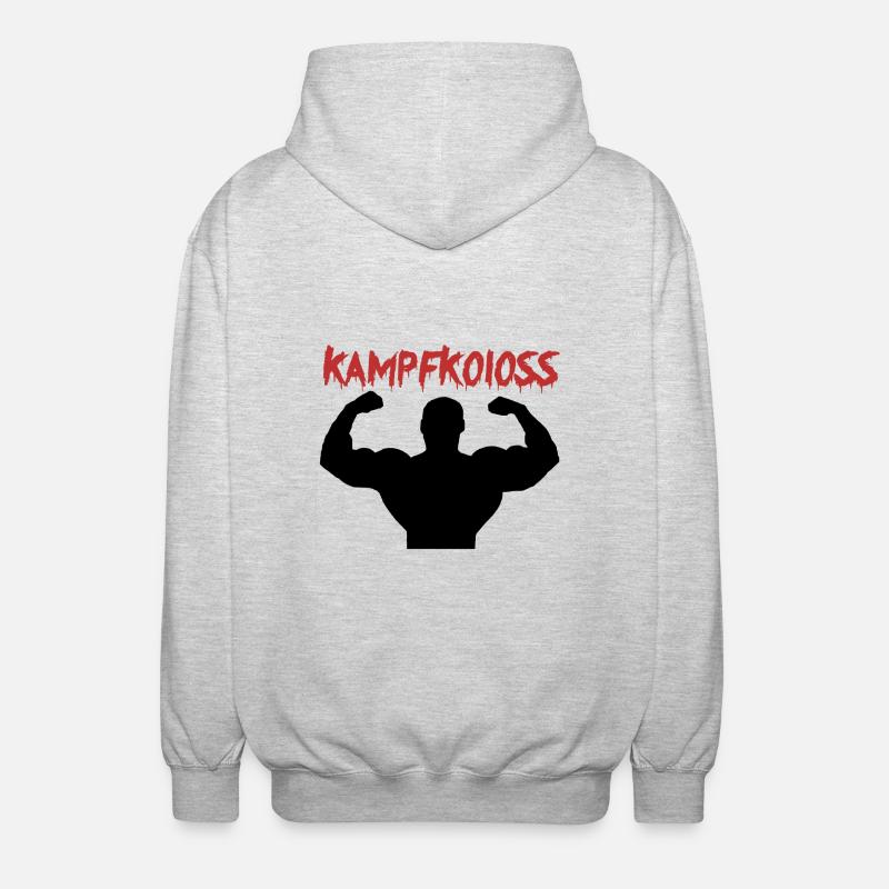 Kampfkoloss Training Motivaton Geschenk - Unisex Kapuzenjacke - Hellgrau meliert