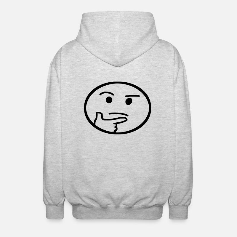 , emoji, réfléchi - Veste à capuche unisexe - gris clair chiné
