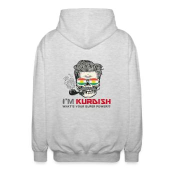 tshirt pour kurd - Veste à capuche unisexe - gris clair chiné - Dos - AI Model Male 185 light (185cm)