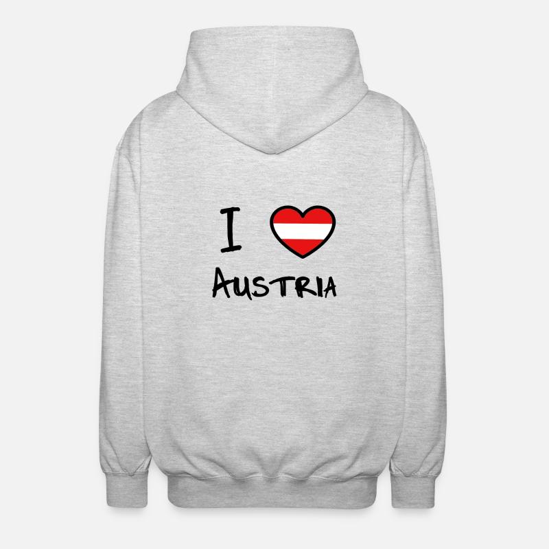 Austria - Unisex Kapuzenjacke - Hellgrau meliert