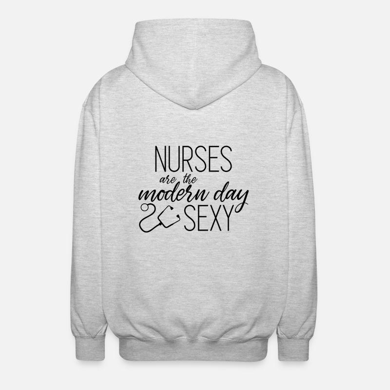 Krankenschwester - Unisex Kapuzenjacke - Hellgrau meliert