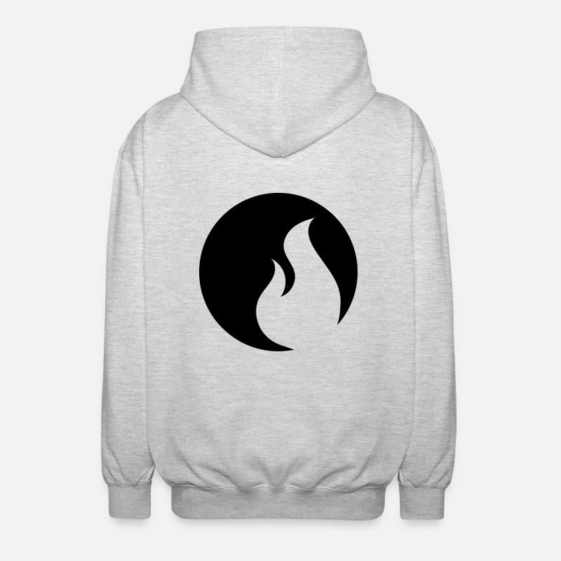 Fire Silhouette - Unisex Hooded Jacket - light heather grey