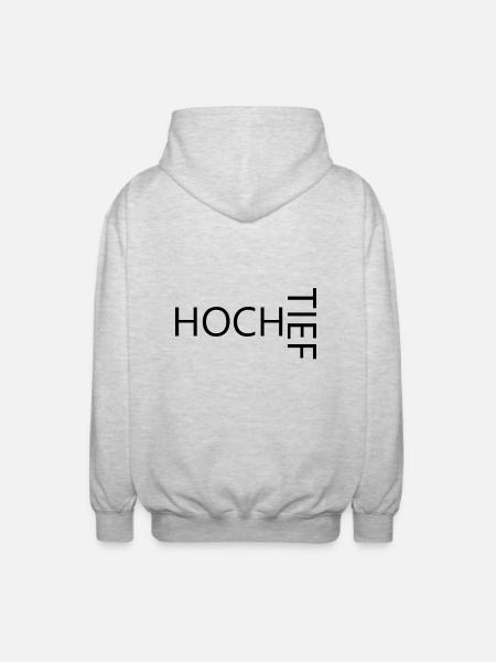 HOCH TIEF - Unisex Kapuzenjacke - Hellgrau meliert