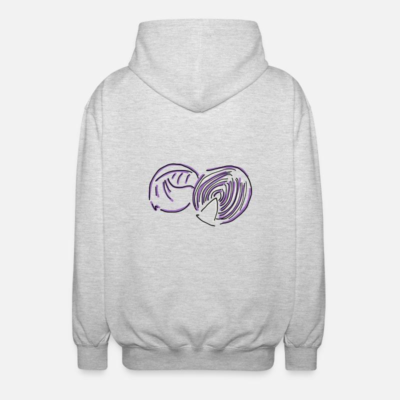 red cabbage - Unisex Hooded Jacket - light heather grey