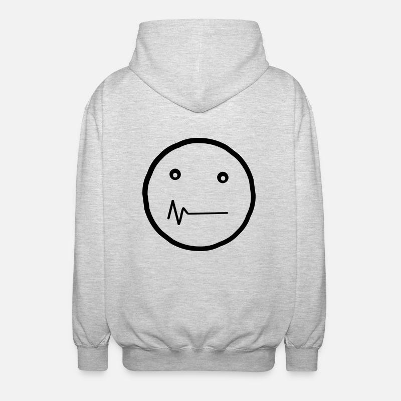 Detrill Smiley - Veste à capuche unisexe - gris clair chiné