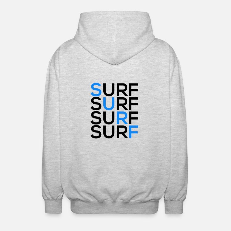 SURF SURF SURF SURF - Unisex Kapuzenjacke - Hellgrau meliert