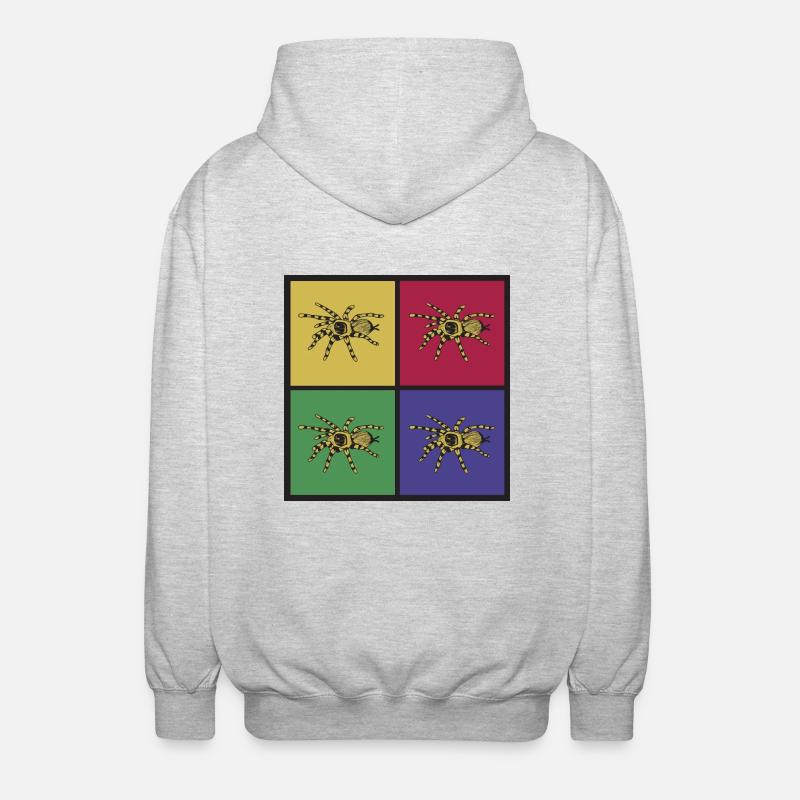 Pop art spider tarantula - Unisex Hooded Jacket - light heather grey