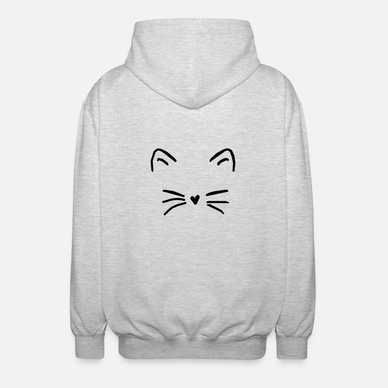 chat - Veste à capuche unisexe - gris clair chiné